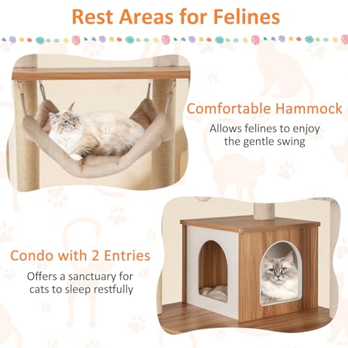 Árbol para gatos moderno alto de 68 pulgadas para interior miniatura 5