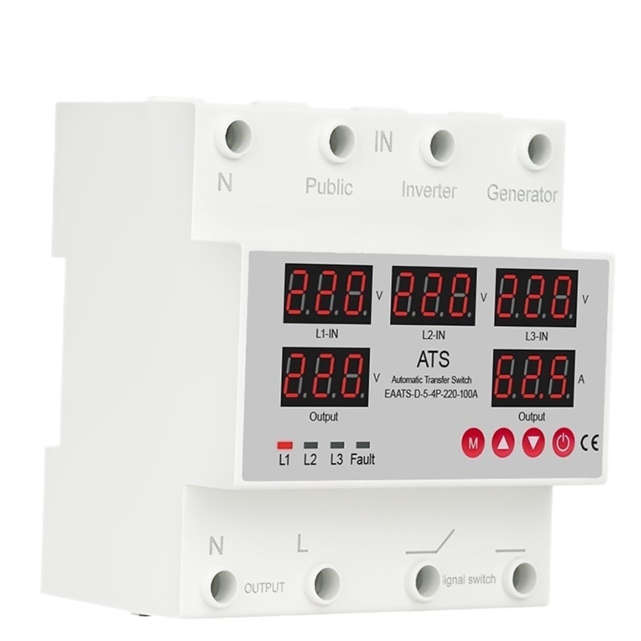 Sélecteur de phase triphasé 3P+N haute précision avec commutateur automatique ATS 5 écrans - 4