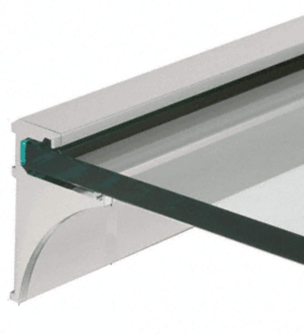 CRL 18" Brushed Nickel Aluminum Shelving Extrusion for 3/8" Glass