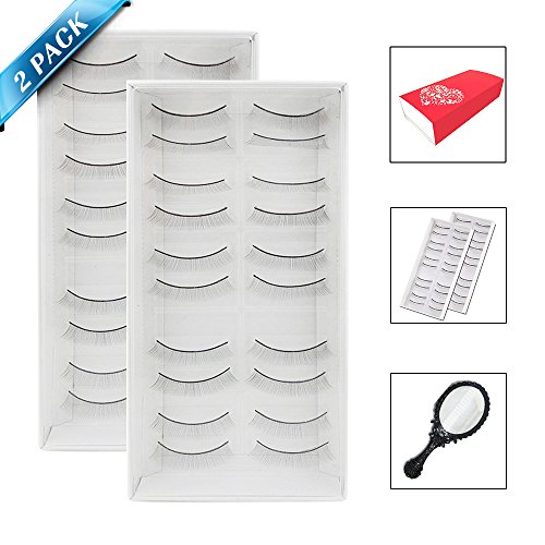 20pairs/2packs Training Lashes For Eyelash Extension, 78 Round Self-Adhesive Practice Lashes Strip For Teaching Practice Lashes with Mirror