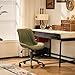 YOUNIKE Home Office Desk Chair with Wheels Armless Vanity Chair with Back Comfy Modern Leather Upholstered Rolling Task Chair Swivel Small Cute No Arms Wide Adjustable Ergonomic All Green