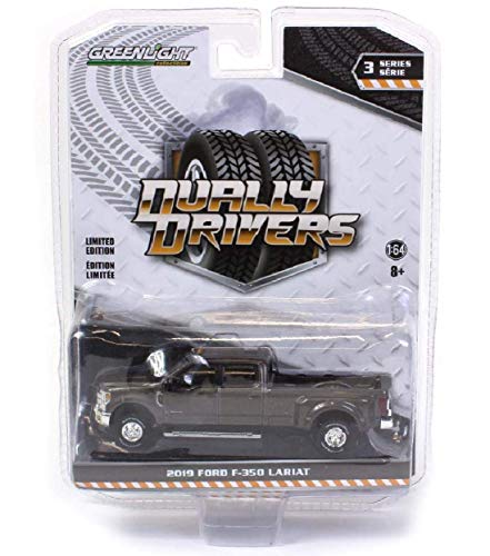 Greenlight 46030-F Dually Drivers Series 3-2019 Ford F-350 Dually - Stone Gray 1:64 Scale