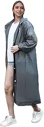 Capa de chuva reutilizável de EVA para adultos, poncho de chuva leve à prova d'água com capuz para caminhadas e atividades ao ar livre