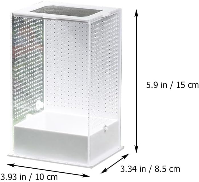 2 Pcs Feeding Box Insect Breeding Container Transparent Habitat Reptile Tarantula Scorpion Lizard