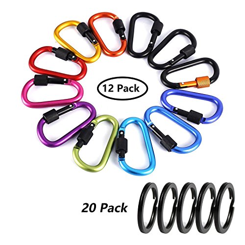 YSYBL Mosquetón,Aleación Aluminio Llavero,Súper Ligero y Resistente al Desgaste Forma de Mosquetón D Gancho Llavero del Clip para Mochila,Handpack,Camping, Senderismo