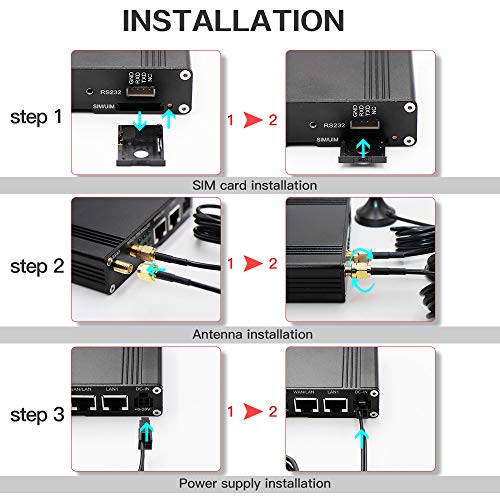 Seriallink Router Modem 4G 1xLAN,1xWAN Industriale con Parti di Installazione DIN