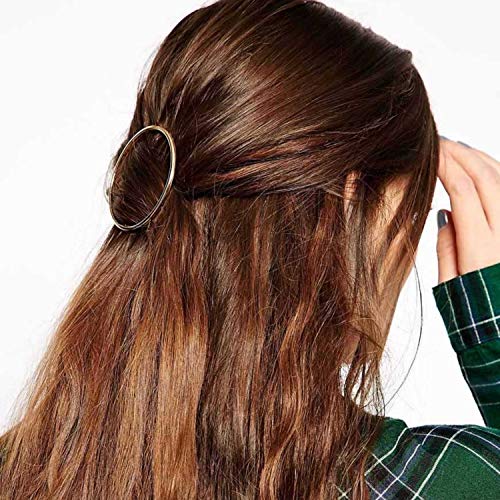 Oblique Unique® Metall Haarklammer Rund Damen Frauen Mädchen Haarspange in Gold oder Silber - Farbe wählbar (Gold)