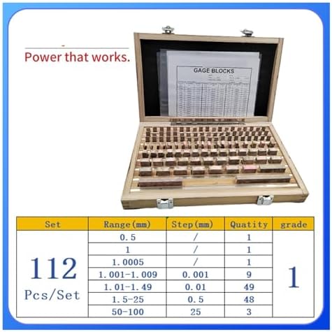 112 Pcs Precision Gauge Block Set, Gage Blocks for Carpentry, 0/1 Grade High-Speed Steel Measurement Tools, Ideal for Inspection and Accurate Measurements