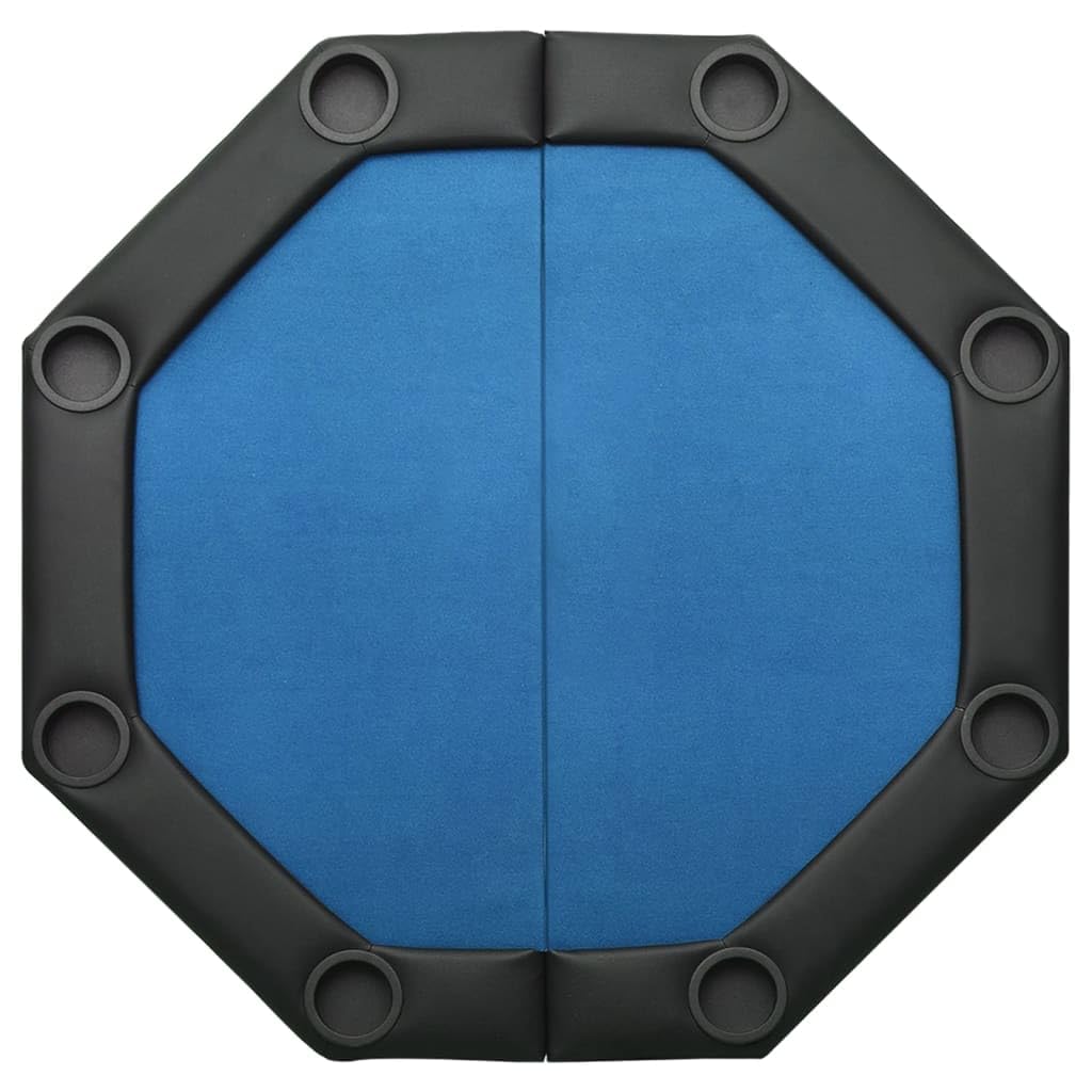 TALCUS Meuble avec table de poker pliable 8 joueurs Bleu 108 x 108 x 75 cm