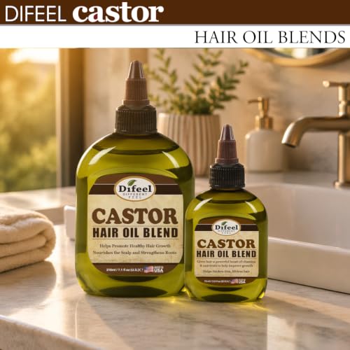 Image of Difeel Mega Care Castor Hair Oil Blend 7.1 oz. - Blended Castor Oil for Hair Growth