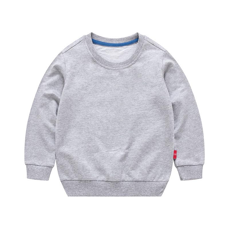 Boys Solid Color Pullover Blue Sweatshirt - Grey - 4 Years