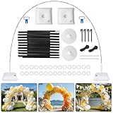 AXHJ Balloon Arch Kit, 7.4FT High&10FT Wide Adjustable Glass Fiber Balloon Arch Stand Frame with Bases and Water Bag DIY Party Wedding Birthday Baby Shower Decorations, Black