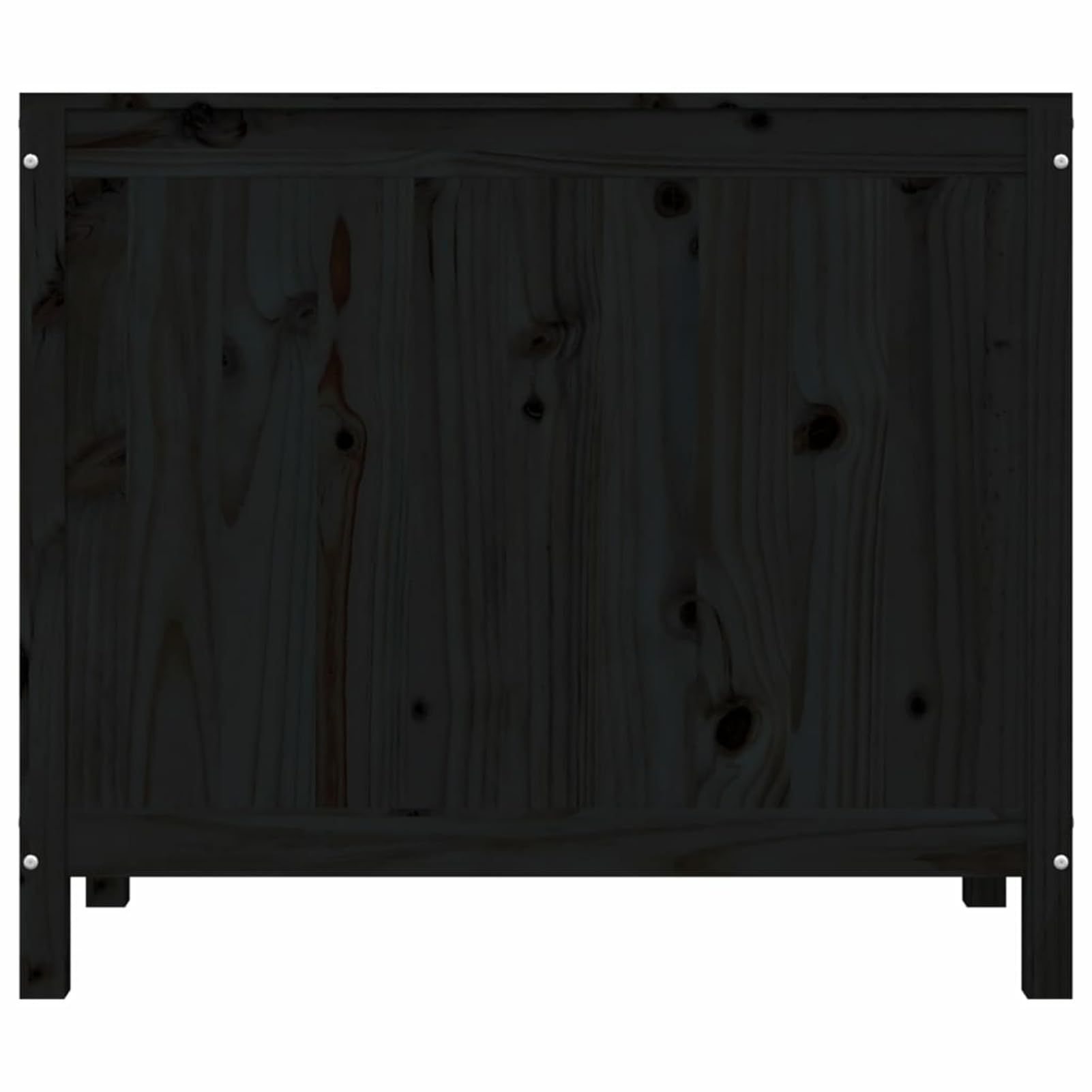 Homgoday Caja para la colada negra 88,5 x 44 x 76 cm madera maciza de pino, muebles, baúles y baúles, contenedor de jardín, porta herramientas de jardín, puf de exterior, baúl de exterior