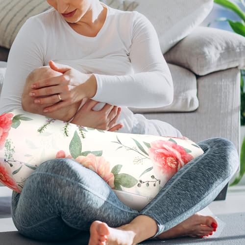 Image of Pea Pod Nursing Pillow Cover Soft & Stretchy Removable Slipcover for Breastfeeding Pillows, Comfortable Nursing Pillow Case for Newborn, Snug Fit, Washable Feeding Pillow Slipcovers in Stylish Floral