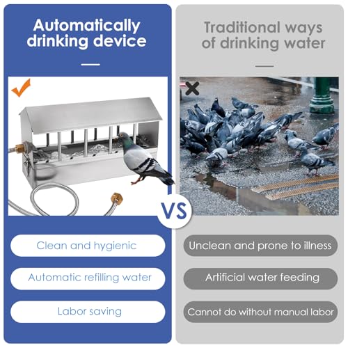 Naoedeah AUTOMATIC CHICKEN WATERER Stainless Steel Large Metal Chicken Waterer System Poultry Waterer Dispenser thumb #6