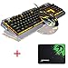 Produktbild Lexonelec Tastatur und Maus Sets Wired 104 Schlüssel Orange Gelbes Led Licht V1 USB Multimedia Gaming Tastatur Metall Wasserdicht + Lasermaus verstellen Optische Atmen Licht Gamer Maus