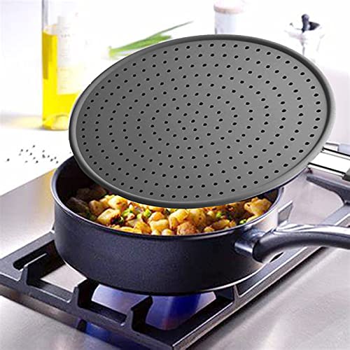 Baiouda Silicone Splatter Screen Pan Cover 11 In , High Heat Resistant Oil Splash Guard, Heat Insulation Cooling Mat, Strainer, Drain Board For Frying Pan #TOP1