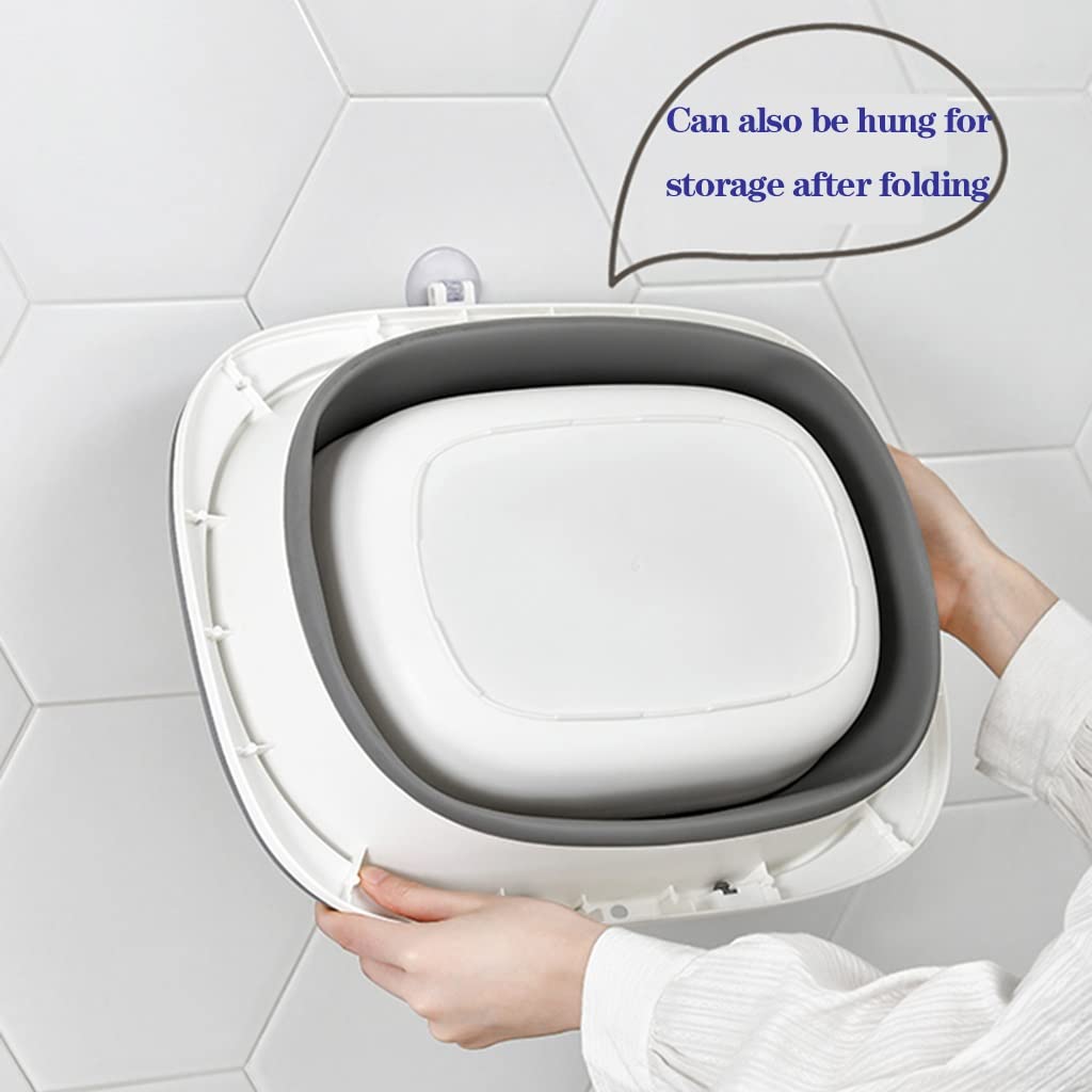 Panier à linge pliable en plastique – Lavabo portable pour camping, pique-nique – Baignoire pliable avec poignée robuste