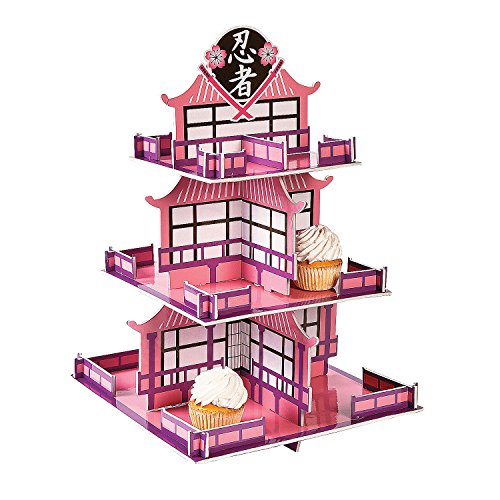 Pink Ninja Cupcake Holder (3 Tiered) Girls Birthday Party Supplies