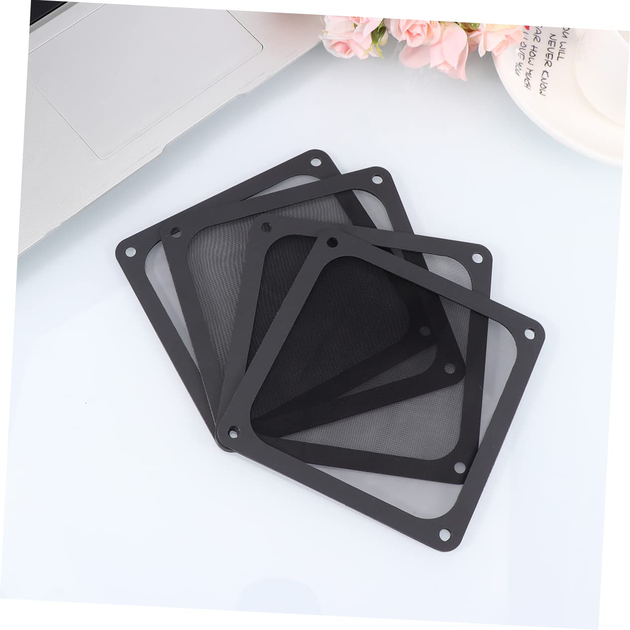MOLUCKFU 4pcs Computer Cover Fan Mesh for Chassis Ultra-Thin Design Reduces Noise Overheating for Cases and Electronics