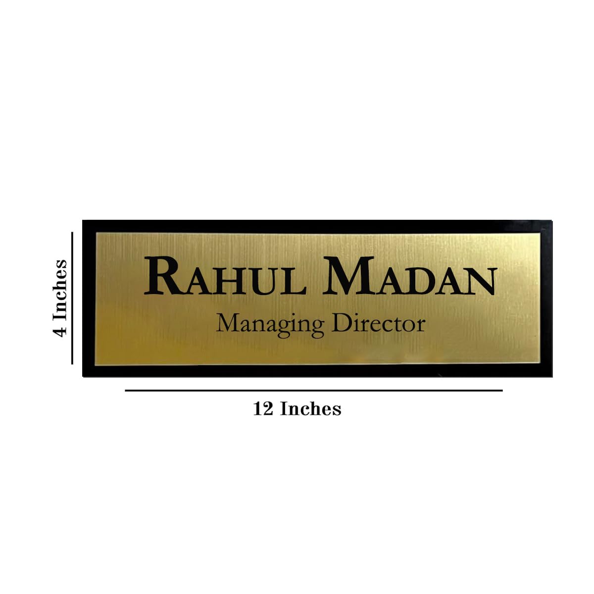 Personalized Acrylic Name Plate Signage For House,Black & Silver Engraving Custom Self-Adhesive Name Board (12 X 4 Inches,Brushed Gold) — Amazon image 7