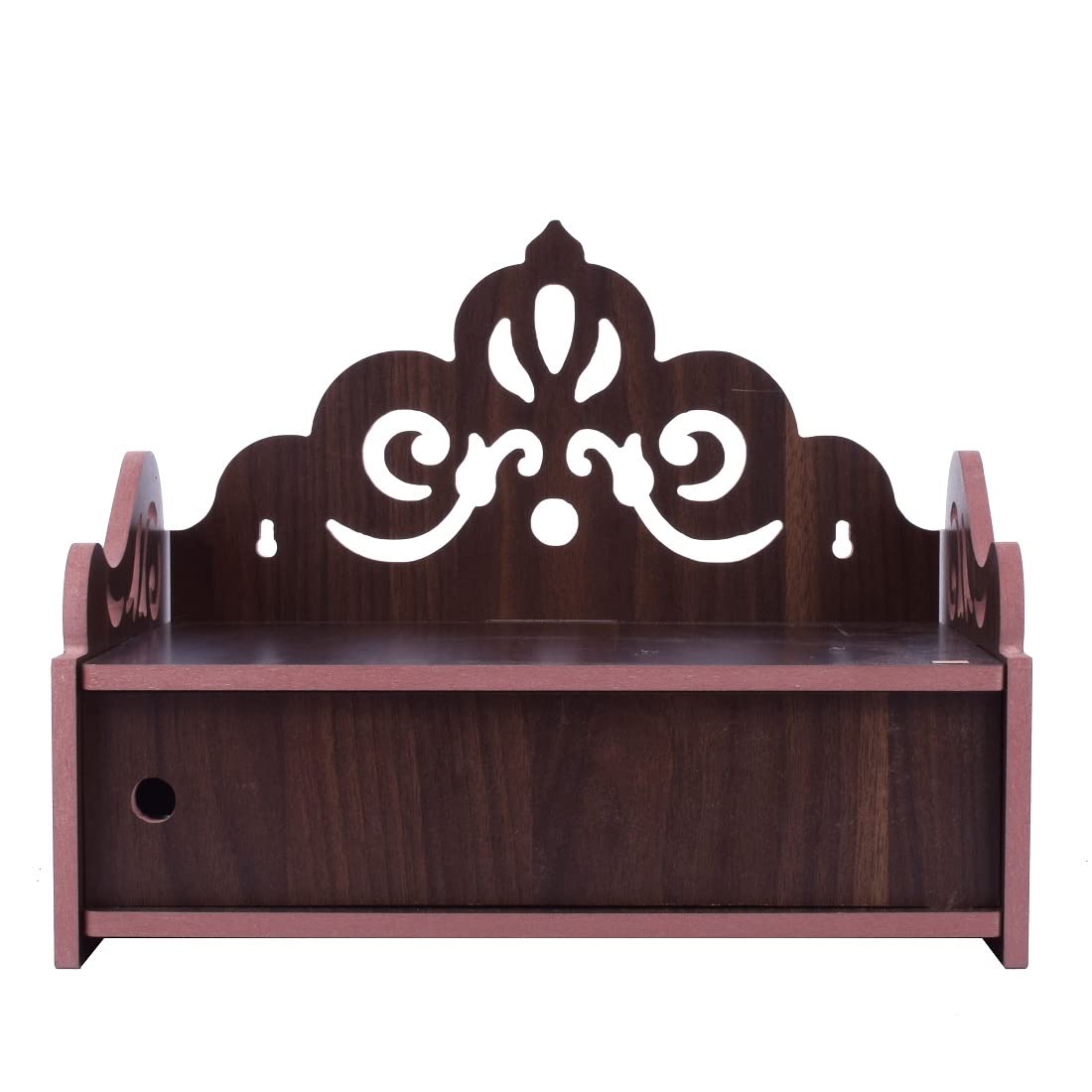 COMERT Beautiful MDF Wooden Temple,Home Temple, Pooja Mandir, Wall Hanging and Table Top Home Mandir Temple, Home Decor Beautiful Wooden Temple, (30*25*22 cm) (Brown 1)