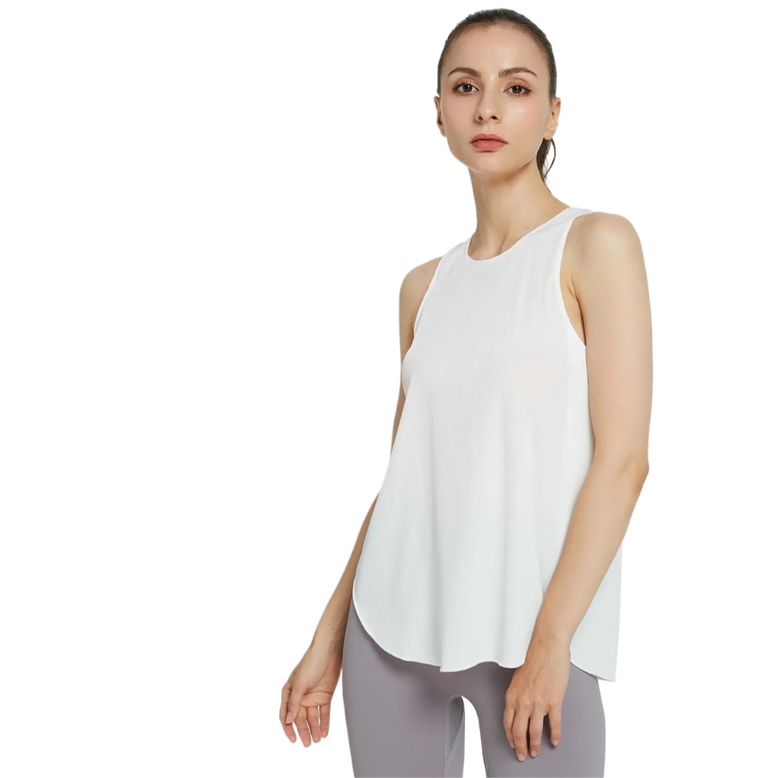 Camisas de Yoga for Mujer, Chaleco Deportivo sin Mangas atlético con Espalda Cruzada, cómodo Cuello en U, Camisetas Deportivas Entrenamiento para Mujer