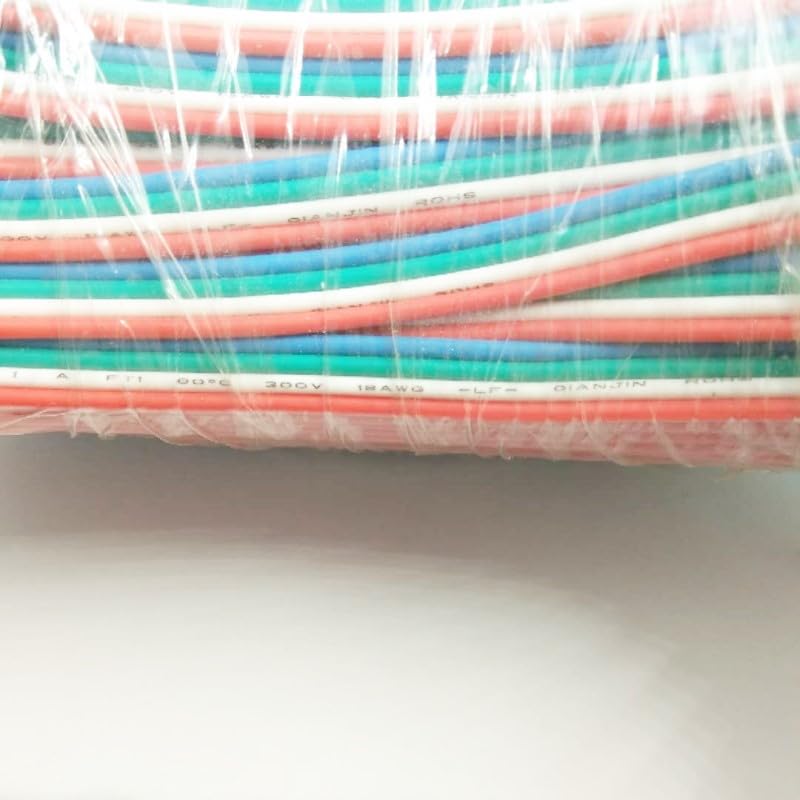 Cavo a Nastro Piatto a 4 Pin 20 AWG da 100 m con connettori Stampati, 100 m/Rotolo, Filo colorato (Color : Black)