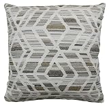 Riverbrook Home Zippered Pillow Cover, Jaxon Platinum - Grey, 20 x 20-Inch