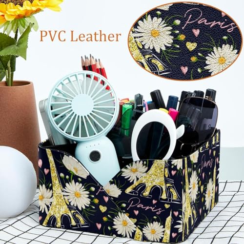 Pot de rangement pour bureau porte-crayons 4 compartiments paillettes - 6