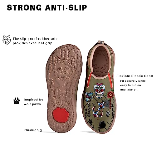 Slip On Loafers for Mens Travel Shoes Walking Comfort Wolf Totem Sole Fashion Sneaker Retro Painted3