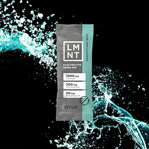 Lmnt Keto Electrolyte Powder Packets | Paleo Hydration Powder | No Sugar, No Artificial Ingredients | Raw Unflavored | 30 Stick Packs #TOP5