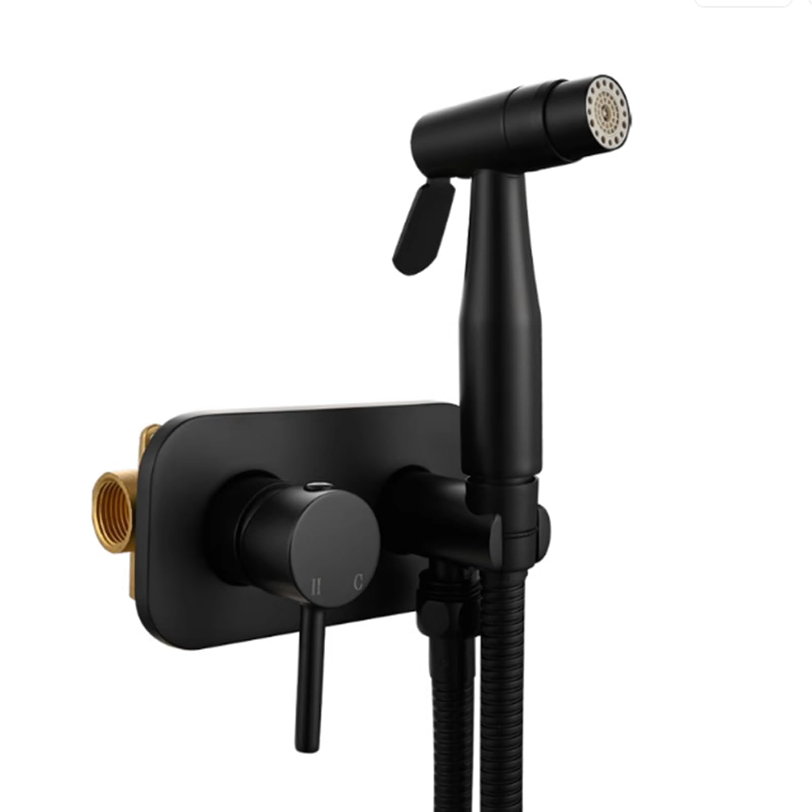 Yjyjy Women's Black Toilet Bidet Sprayer Portable Handheld Bidet Sprayer For Toilet With Hot And Cold Water Mixer,Chrome Plated