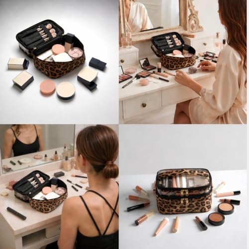 imerelez Double-Layer Transparent Makeup Bag