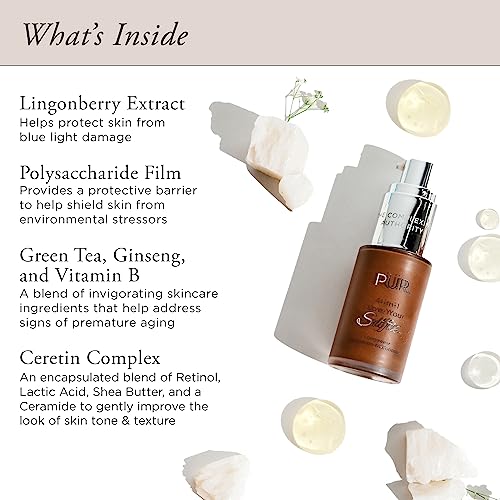 Pür Minerals 4-In-1 Love Your Selfie Longwear Foundation & Concealer, Full Coverage Liquid Foundation, Hydrating Formula, Cruelty Free #TOP3