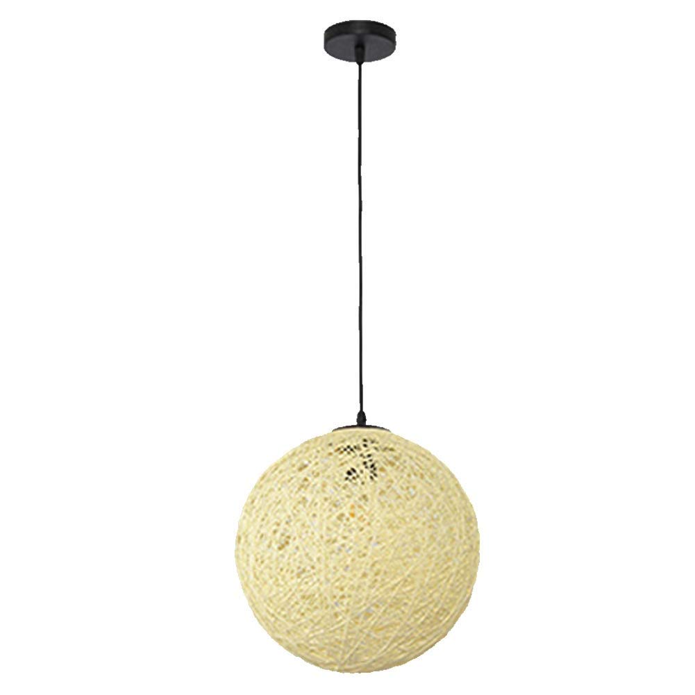 Suspension luminaire rotin E27 lustre de plafond pour îlot de cuisine