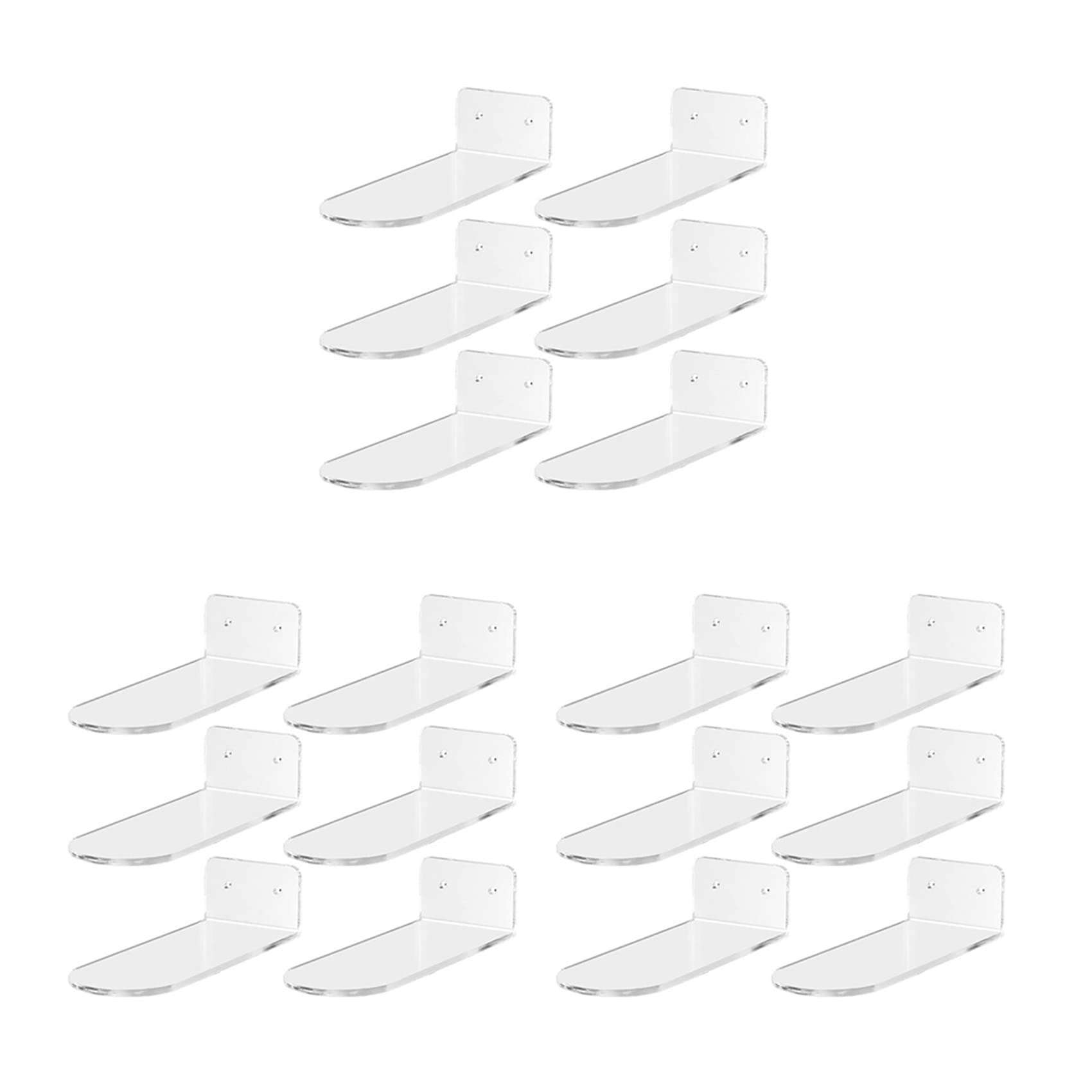Hndhbfgrt 18 Pack Floating Shoe Shelves,Transparent Acrylic Wall Mounted Shoe Display Shelves,for Display Collectible Shoe