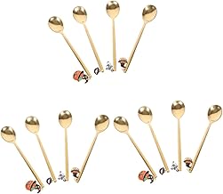 NOLITOY 12 Peças De Talheres De Abóbora Engraçados Colheres De Condimento Decoração De Sorvete Colher De Aço Inoxidável Colheres De Mexer Colheres De Coquetel Colheres De Colheres De