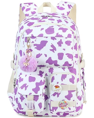 Hidds Mochila para meninas, faculdade, escola, escola, viagem, laptop, mochila para adolescentes e mulheres (roxa)