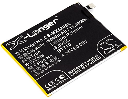 CS-MX520SL Baterias 3000 mAh compatível com [MEILAN] A5, para [MEIZU] M5c, M710H, M710M substitui BT710