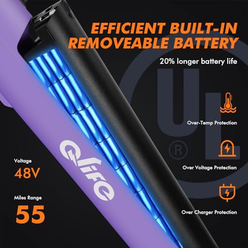Image of Qlife Cityone Electric Bike for Adults & Teens, Step-Through Commuter Ebike, 1000W Peak Motor, 55-Mile Range, 48V Removable Battery, 26-Inch City Tires, 7-Speed, Up to 20+ MPH