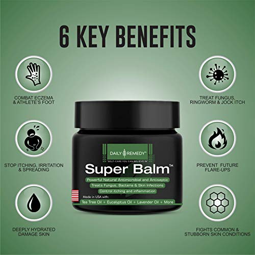 Antifungal Balm - Made in USA - Helps Treat Eczema, Ringworm, Jock Itch, Athletes Foot and Nail Fungal Infections - Best Ointment to Soothes Itchy, Scaly or Cracked Skin