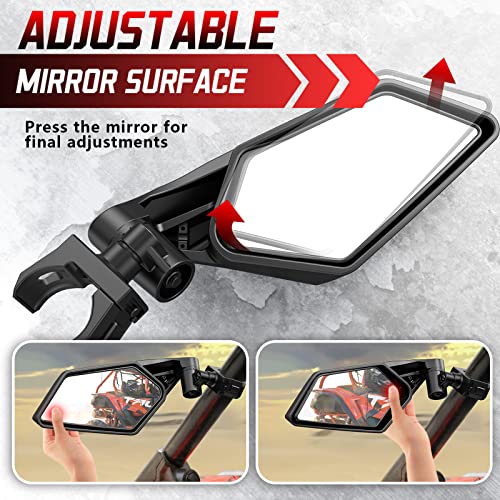 Esploratori Utv Side Mirrors For 1.5"-2" Roll Bar Sxs Rzr Side Mirrors With Adjustable Mirror Compatible With Polaris Rzr 1000 Can Am Maverick Kawasaki Mule Arctic Cat Wildcat Pioneer Rhino Yamaha Yxz #TOP3