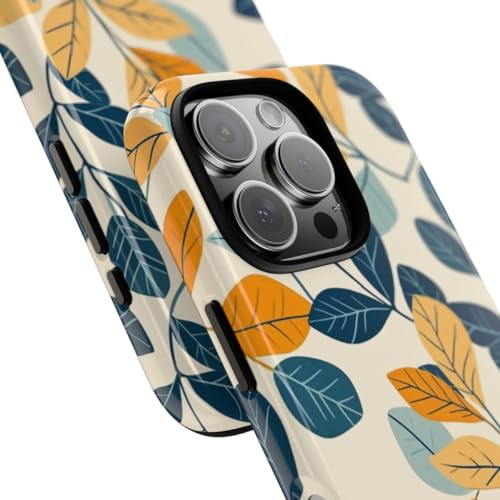 Coque iPhone 16 Pro bleue feuille colorée pour sublimer votre style