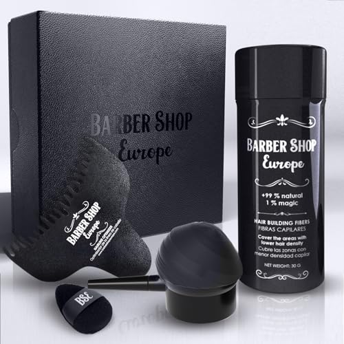 KIT X3 Fibras Capilares Negro - Contiene - Fibra Capilar Hombre y Mujer - Aplicador Fibras Capilares y Optimizador - Hair Fibers - Microfibras Capilares para Disimular Calvicie - Polvos Pelo