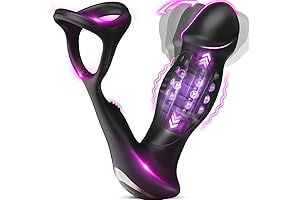 Wiggling Anal Vibrator Prostate Massager with Cock Ring