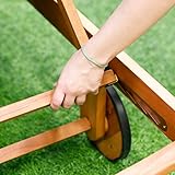 Ultranatura Sonnenliege Holz mit Textil, Canberra Serie, Edles und Hochwertiges Eukalyptusholz, 190 x 63,5 x 91 cm - 6