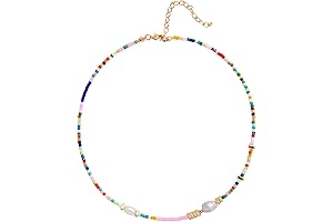 Y2K Trendy Beaded Choker Necklace with Colorful Pearl