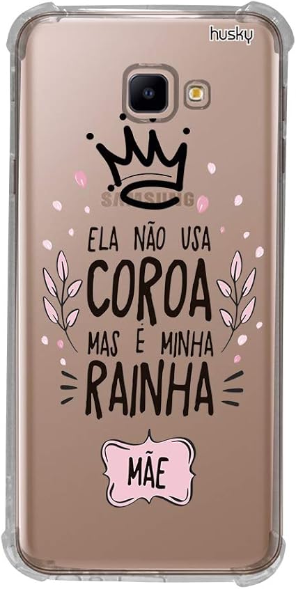 Capa Anti-Impacto Personalizada para Galaxy J4 Core - Ela Não Usa Coroa Mas  É Minha Rainha, Husky, Capa Protetora para Celular, Branco | Amazon.com.br