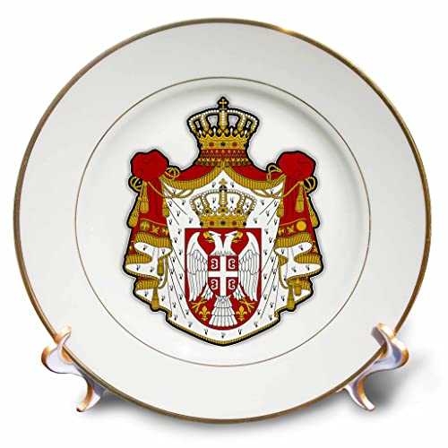 3dRose Serbia Coat of Arms National Symbol Icon, 8-Inch
